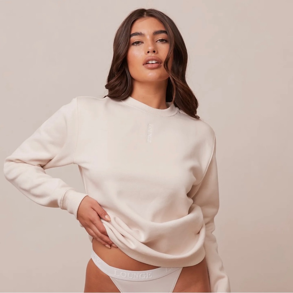 LOUNGE Apparel Women’s Organic Cotton Cream Crew Neck Sweater